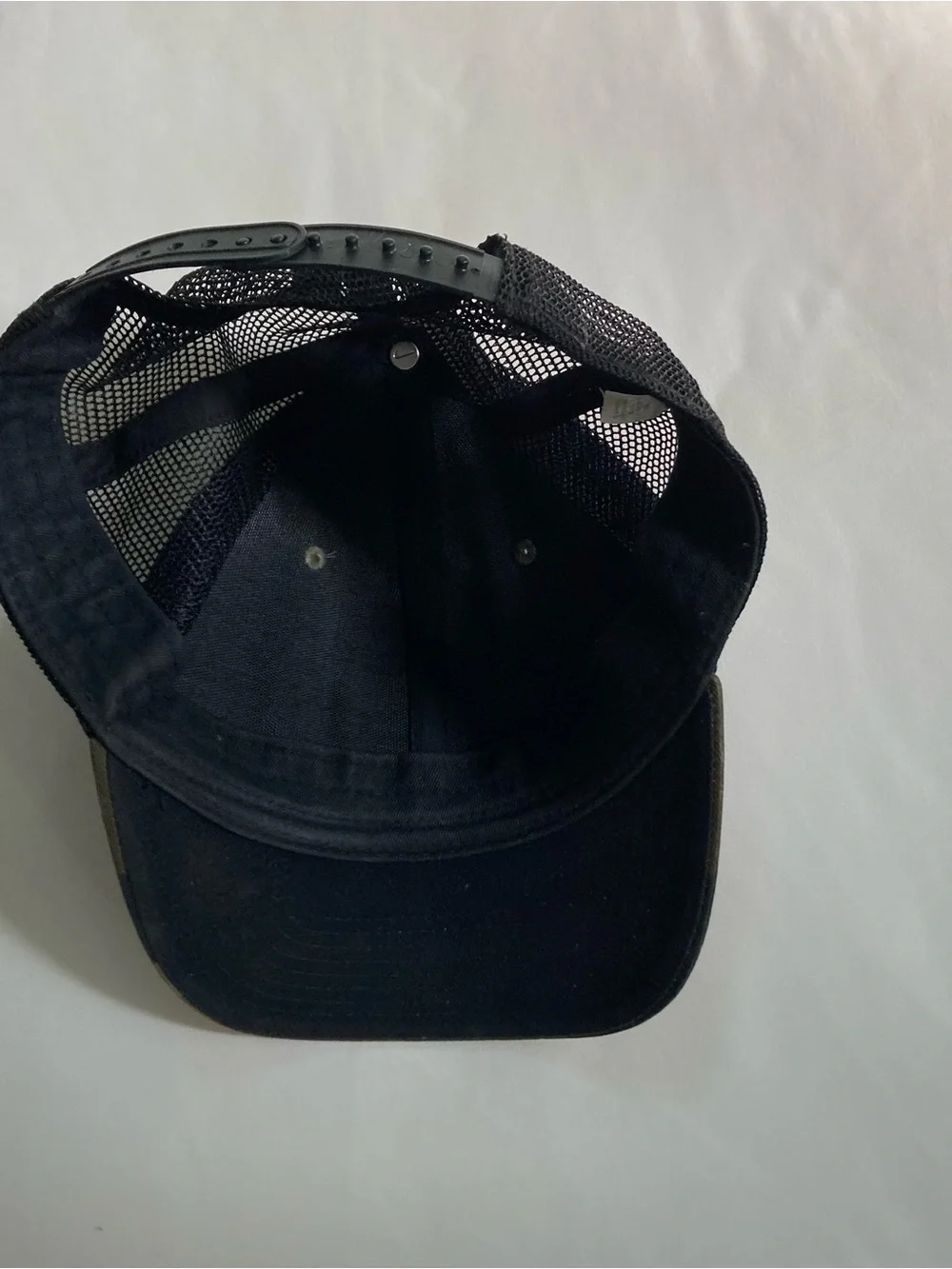 Nike Syravuse Camo Trucker Hat with Orange & Navy 'S' Patch gameday college Gorp